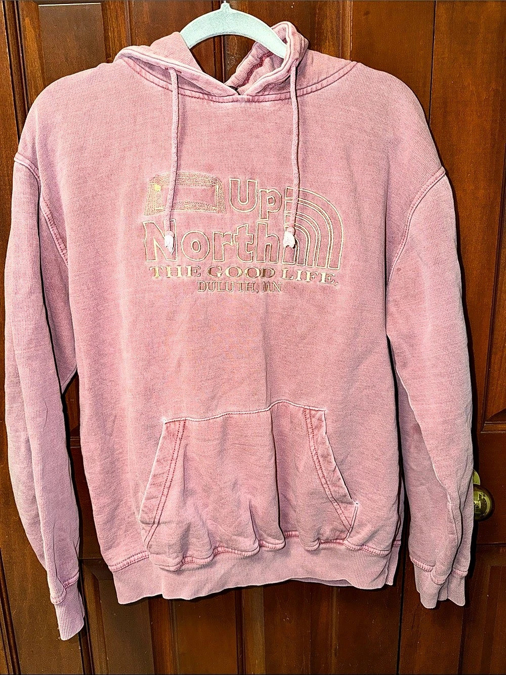 Basic of America Pullover Hoodie in Faded Pink